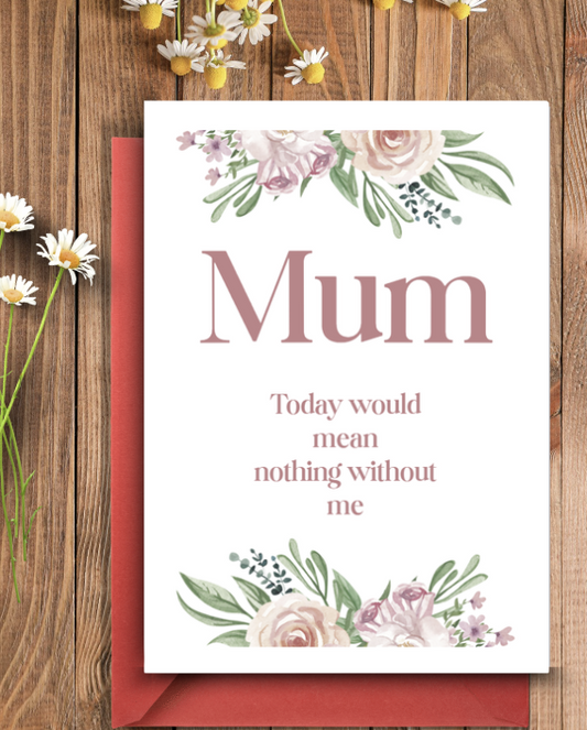 Mothers Day - Mum Today Would Mean Nothing Without Me